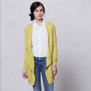 ANTHROPOLOGIE Moth green wrap sweater size L
